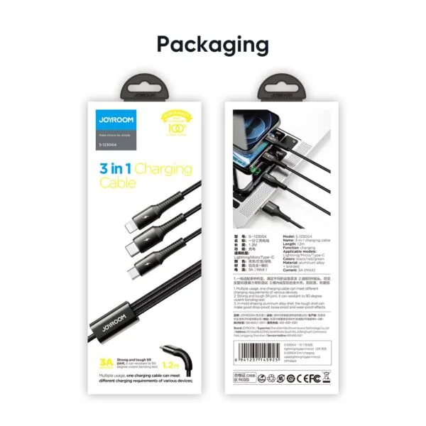 JoyRoom S-1230G4 3A 3 In 1 USB 2
