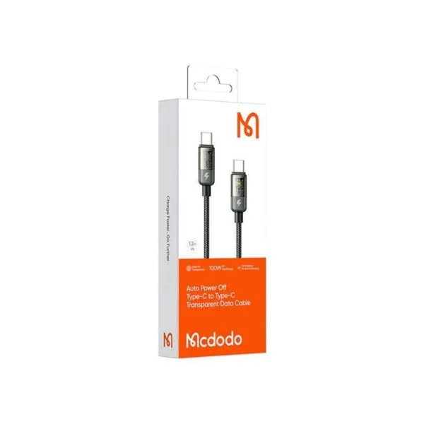 Mcdodo CA-284 Auto Power Off Type-C to Type-C Transparent Data Cable 100W 2