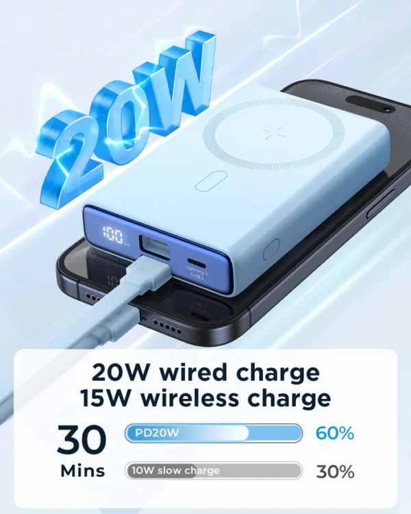 Joyroom 20W 10000mAh Magnetic Wireless Power Bank with Built-in Cable & Kickstand (JR-PBM01) 4