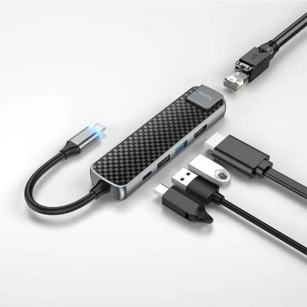 HB23 Easy view Type-C multifunction adapter(HDTV+USB3.0+USB2.0+RJ45+PD) 2