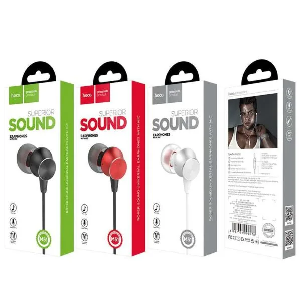 M51 Proper sound universal earphones with mic 4