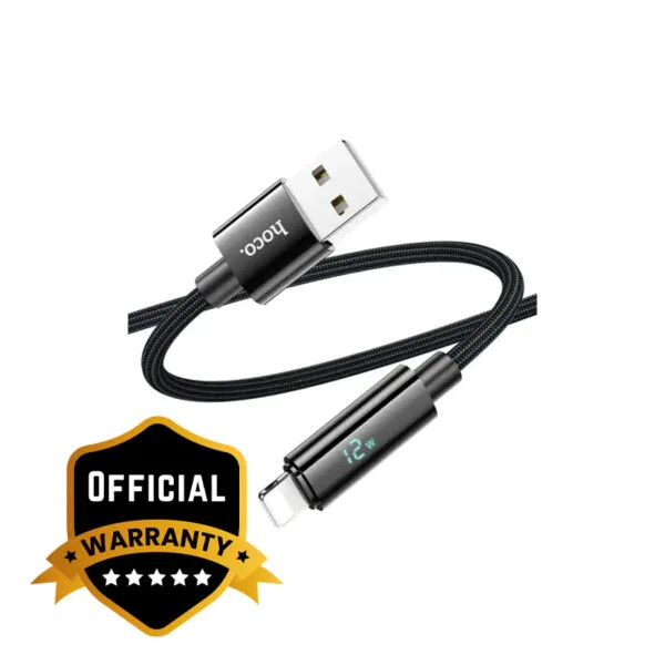 Hoco U125 Benefit USB-A to Lightning 12W Data Cable With Display 3