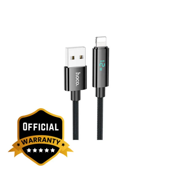 Hoco U125 Benefit USB-A to Lightning 12W Data Cable With Display 2