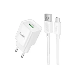 Hoco C145A QC 18W Mini Charger with USB-A to Type-B Cable