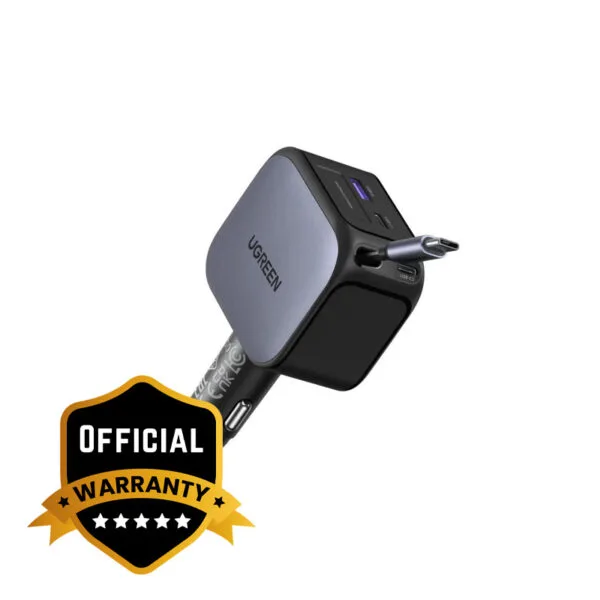 UGREEN 145W Fast Car Charger with Retractable Cable 2