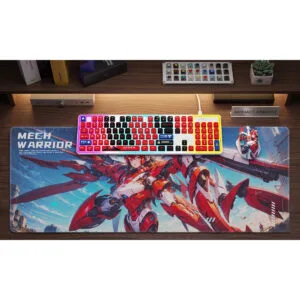 Premium Mech Warrior Anime Desk Mat – Gaming Mouse Pad