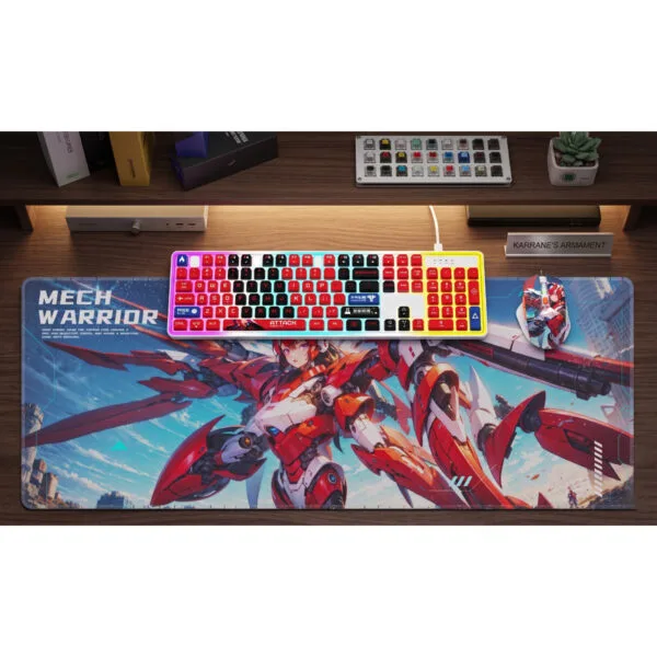 Premium Mech Warrior Anime Desk Mat – Gaming Mouse Pad