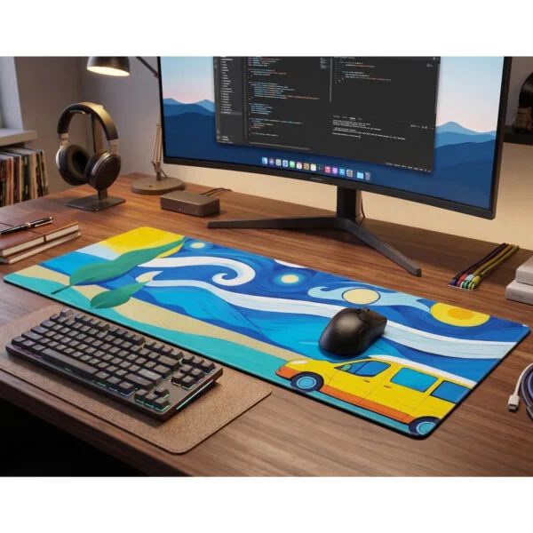 Premium Starry Sky & Artistic Camper Mouse Pad 2