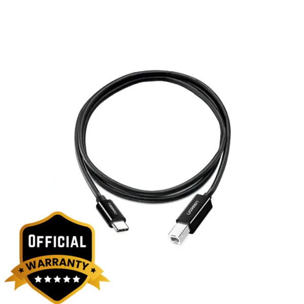 UGREEN USB-C to USB-B 2.0 Printer Cable 2m (Black) 2
