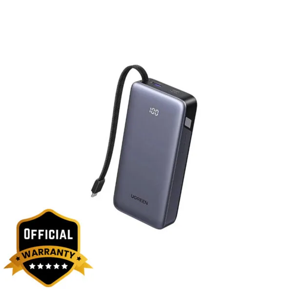Ugreen 20000mAh 67W 1C1A Power Bank with Built-in Cable (3C Version)