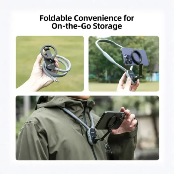 TELESIN Magnetic Neck Mount for iPhone & Android 3